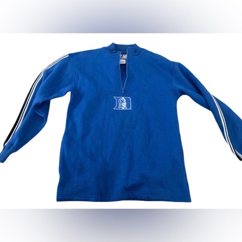 Vintage Duke Pullover 1/4 Zip Sweater Jacket Logo Athletics Mens Medium